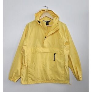 Against The Elements Men's M Yellow Anorak Windbreaker Pullover Rain Jacket Vtg